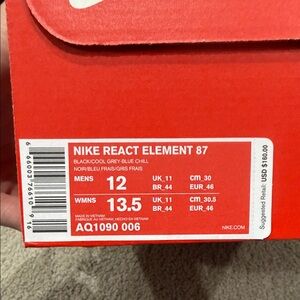 Nike React Element 87 in Black and Cool Grey-Blue